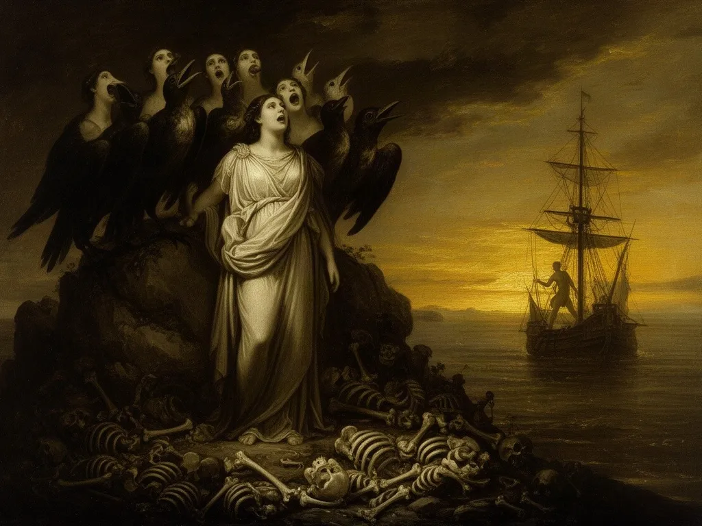 ภาพวาดอสูร ไซเรน (Sirens) ในหมวดอสูรแห่งท้องทะเล — มหากาพย์โอดิสซีย์และการเดินทางของอาร์โกนอต